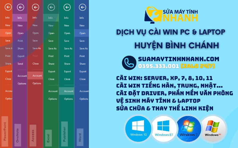 Dịch vụ cài win tại nhà huyện Bình Chánh (Nguồn: Sửa Máy Tính NHANH)